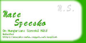 mate szecsko business card