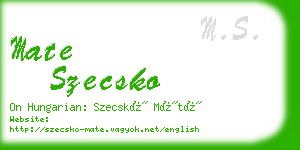 mate szecsko business card